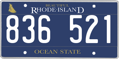 RI license plate 836521