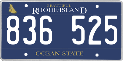 RI license plate 836525