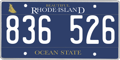 RI license plate 836526