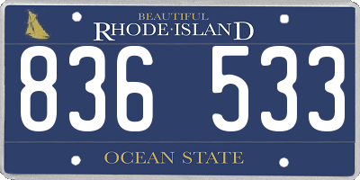 RI license plate 836533