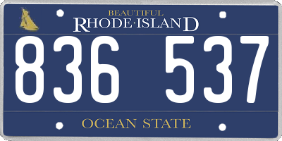 RI license plate 836537