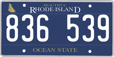 RI license plate 836539