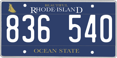 RI license plate 836540