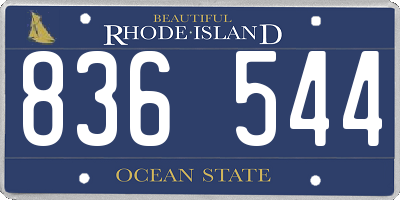 RI license plate 836544