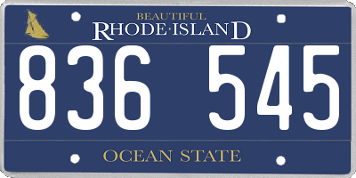 RI license plate 836545