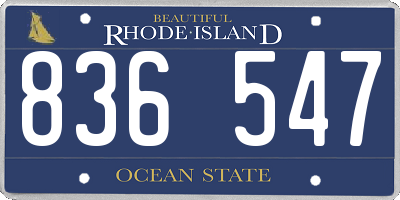 RI license plate 836547