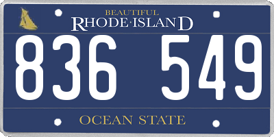 RI license plate 836549