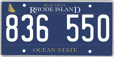RI license plate 836550