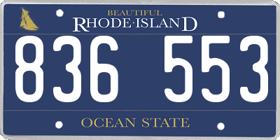 RI license plate 836553