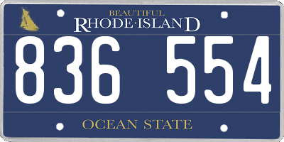 RI license plate 836554