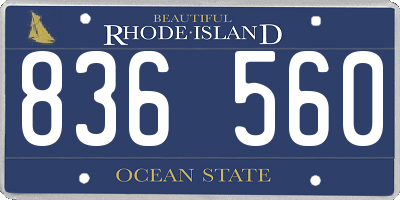 RI license plate 836560