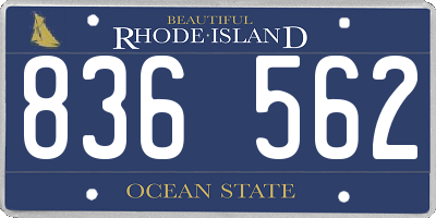 RI license plate 836562