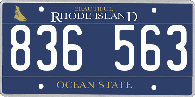 RI license plate 836563