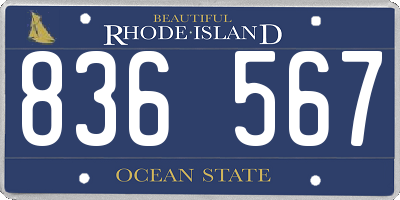 RI license plate 836567