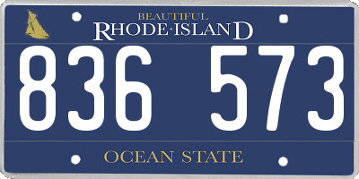 RI license plate 836573