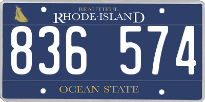 RI license plate 836574
