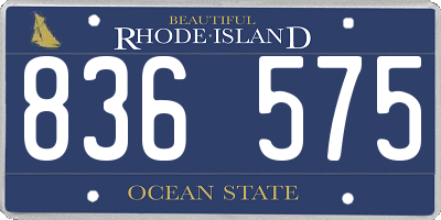 RI license plate 836575