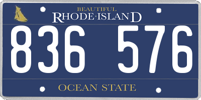 RI license plate 836576