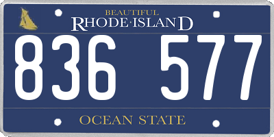 RI license plate 836577