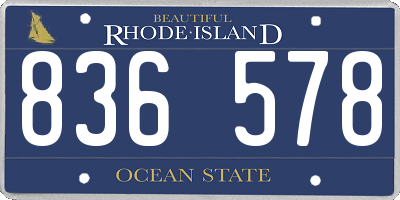RI license plate 836578