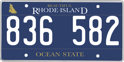 RI license plate 836582