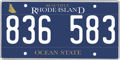RI license plate 836583