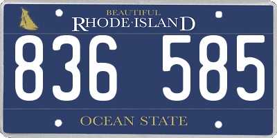 RI license plate 836585