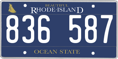 RI license plate 836587