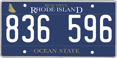 RI license plate 836596