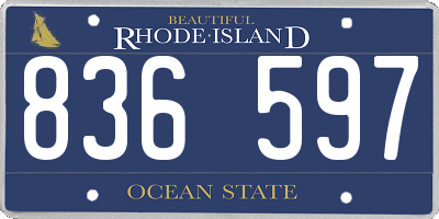 RI license plate 836597