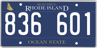 RI license plate 836601