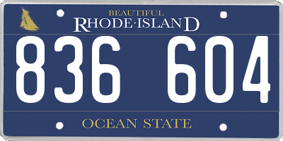 RI license plate 836604