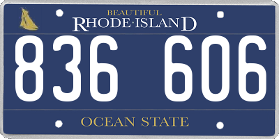 RI license plate 836606