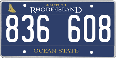 RI license plate 836608