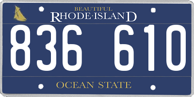 RI license plate 836610