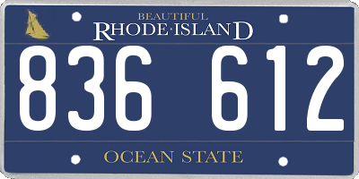 RI license plate 836612