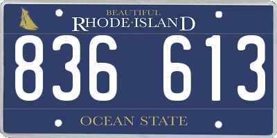 RI license plate 836613