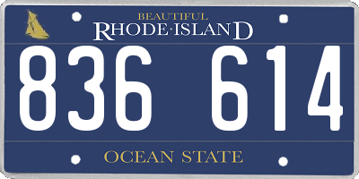 RI license plate 836614