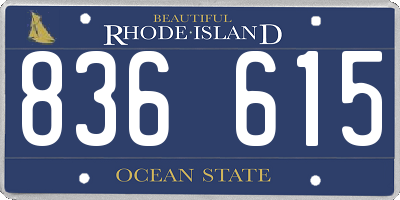 RI license plate 836615