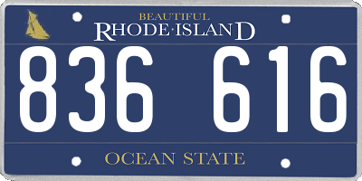 RI license plate 836616