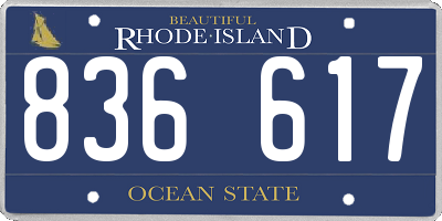 RI license plate 836617