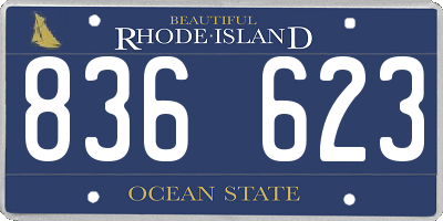 RI license plate 836623