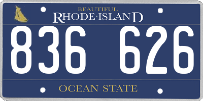 RI license plate 836626