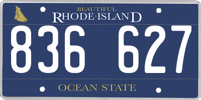 RI license plate 836627