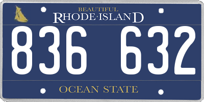 RI license plate 836632