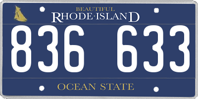 RI license plate 836633