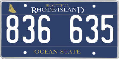 RI license plate 836635