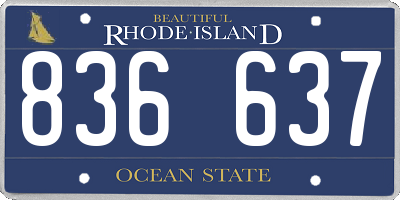 RI license plate 836637