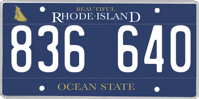 RI license plate 836640