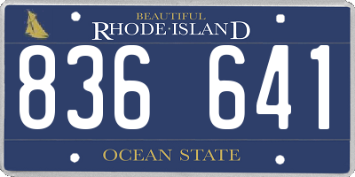 RI license plate 836641